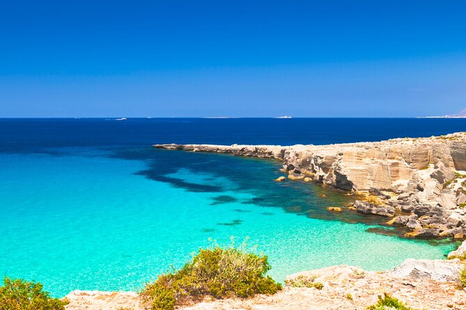 Favignana inflatable boat tour, wine tasting, snorkeling and relaxation - Cala Azzurra and the small beach