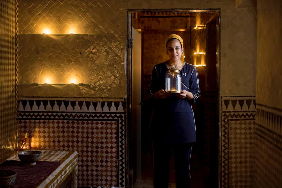 Fes: Traditional Hammam Massage in a Luxury Palace - Entering Palais Amani from the Oued Zhoune car park