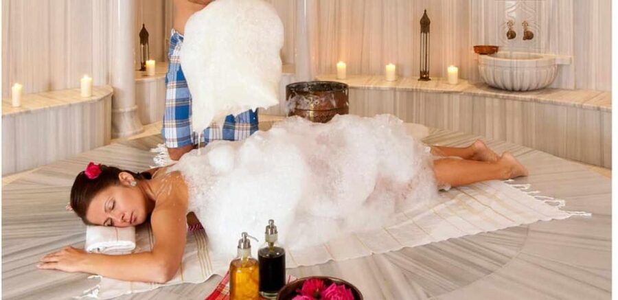 Kemer Turkish Bath (Hammam) W/ Scrub, Foam & Oil Massage - The marble room, scrub, and foam wash