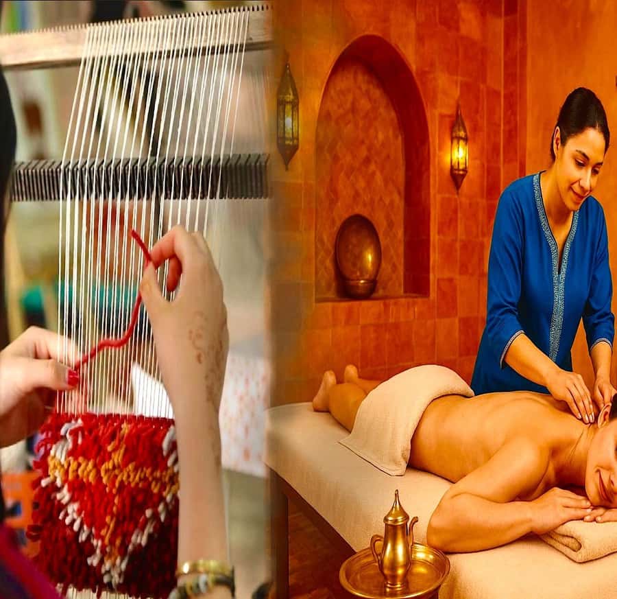 Marrakech Hammam, Massage & Berber Carpet Weaving Workshop - A four-hour blend of steam, oil, and Berber craft