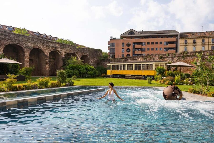 Milan: QC Termemilano Spa Admission Ticket - A Roman wall, a tram, and a very unusual spa