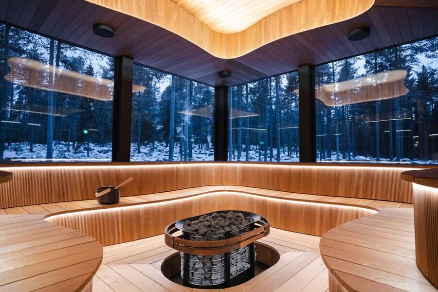 Rovaniemi: Daylight Forest spa,outdoor hot tubs and lunch - The Wave Sauna and the one-hour spa session