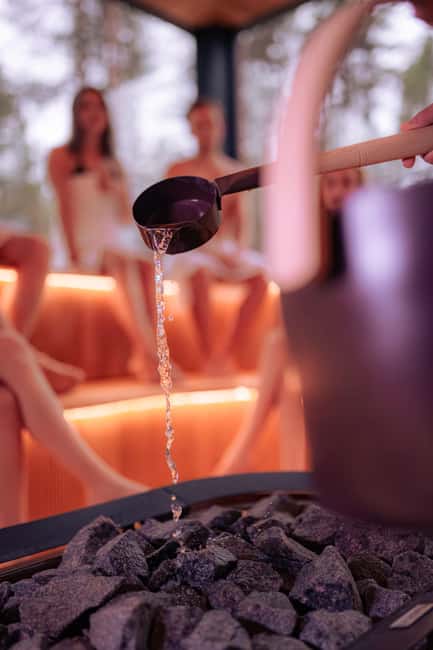 Rovaniemi: Daylight Forest spa,outdoor hot tubs and lunch - Lunch with soup, salmon, and dessert