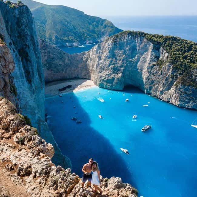 Zakynthos: Shipwreck, Blue Caves and Xigia Natural Spa Tour - Reaching the wreck by boat